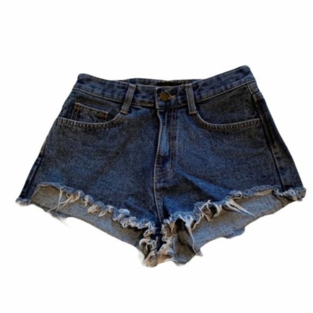 Okay by Seoul Cut Off Denim Shorts Medium Wash